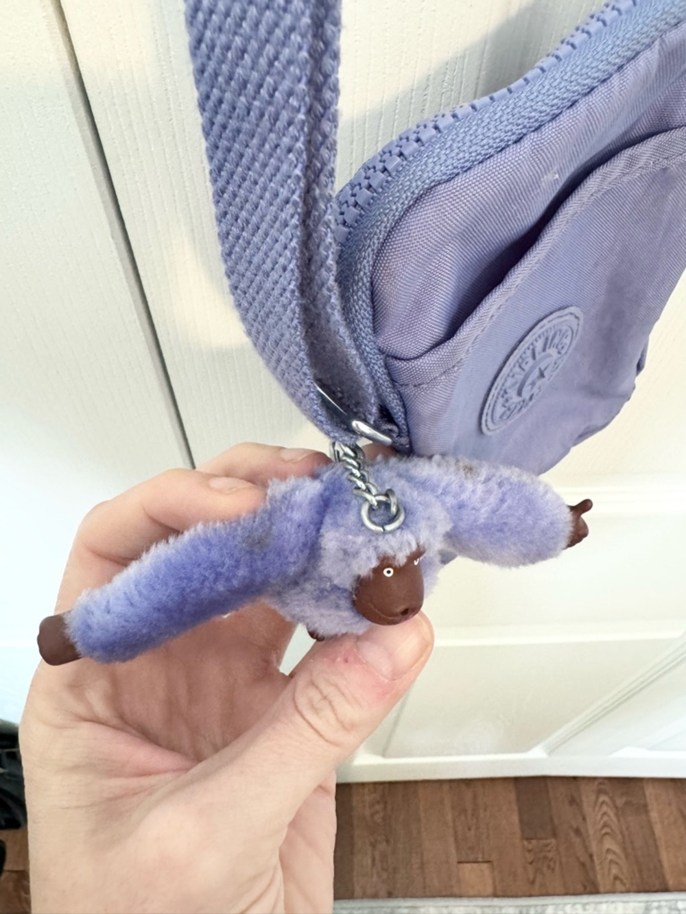 Kipling Purple Mini Crossbody Phone Bag Travel Purse w/ Emily Monkey Charm AS IS - Picture 3 of 10